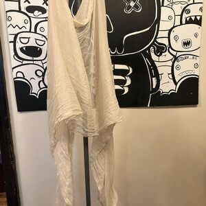 Lightweight Cream Crinkled Wrap Scarf - Unbranded